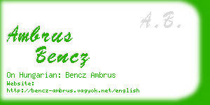 ambrus bencz business card